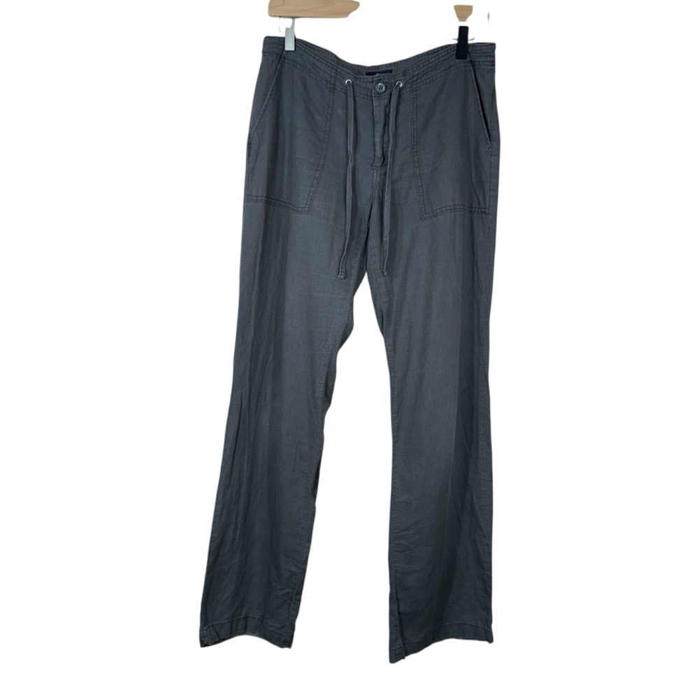 Gap Charcoal Gray Linen Cotton Blend Straight Leg Pants Size 6